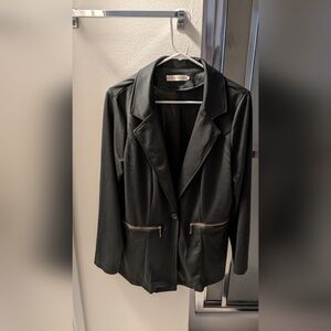 Genhoo women's knit blazer dark grey